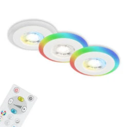 LED Einbauleuchten-Set, Ø8,4 Cm, 3x LED, 5 W, 460 Lm, Weiß