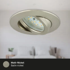 3er Set LED Einbauleuchte, Ø 8,2 Cm, 4,8W, Matt-Nickel -Briloner Store fa4e402ce4dc00e3d88a85eca390d58d