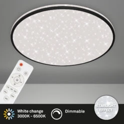 CCT LED Deckenleuchte Mit Sternendekor,schwarz,LED -Briloner Store fa51f8f5c5e78fe9b4cc2ac94003856b