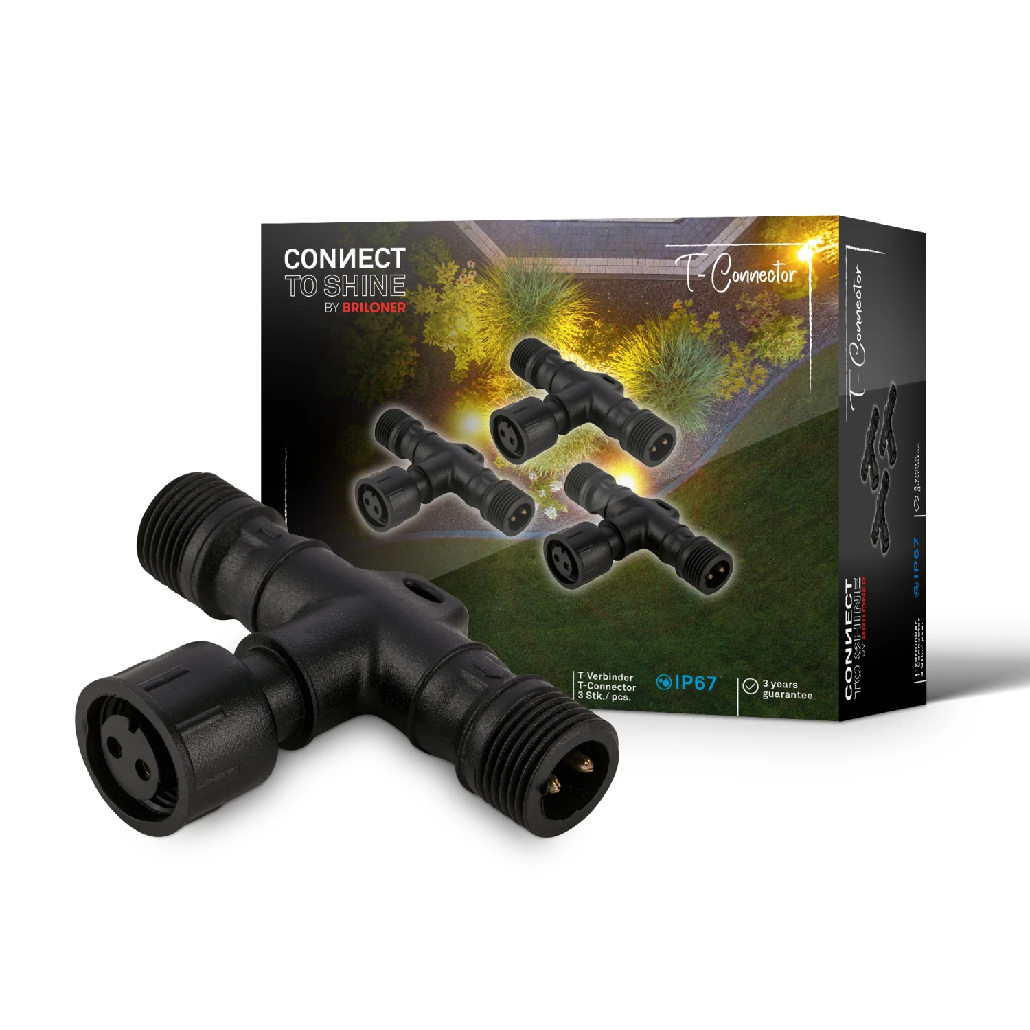 CONNECT TO SHINE 3er Set T-Verbinder Für System-Erweiterungen, IP67 1 CONNECT TO SHINE 3er Set T-Verbinder Für System-Erweiterungen, IP67