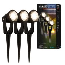CONNECT TO SHINE Erweiterungsset Lilis Mit 3er Set LED Gartenstrahler, IP65