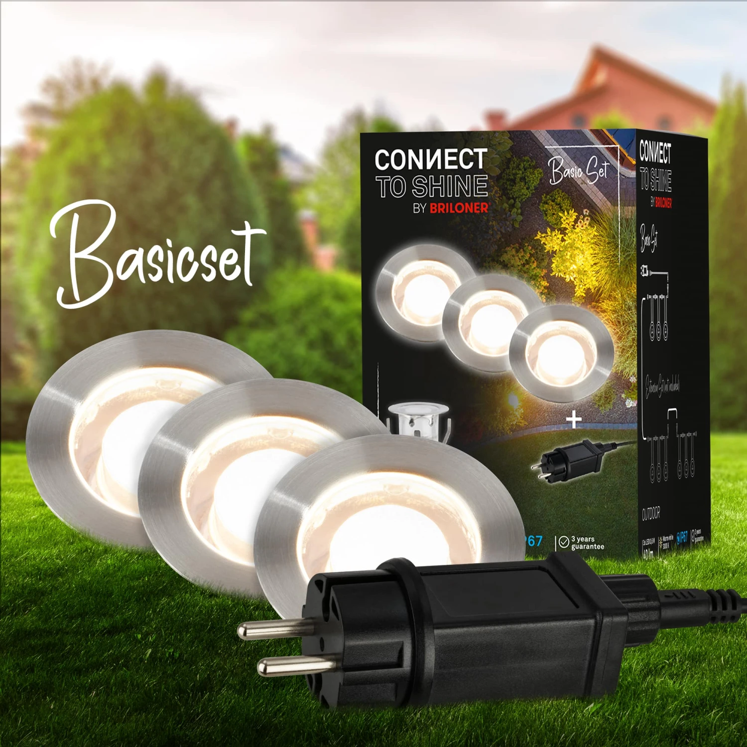 CONNECT TO SHINE Starterset Kebony Mit 3er Set LED Bodeneinbaustrahler, IP67 2 CONNECT TO SHINE Starterset Kebony Mit 3er Set LED Bodeneinbaustrahler, IP67 – Bild 2