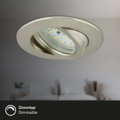 3er Set LED Einbauleuchte, Ø 8,2 Cm, 5,5 W, Matt-Nickel -Briloner Store fc6c79f8baabfa6a185c9af3c5d146fd