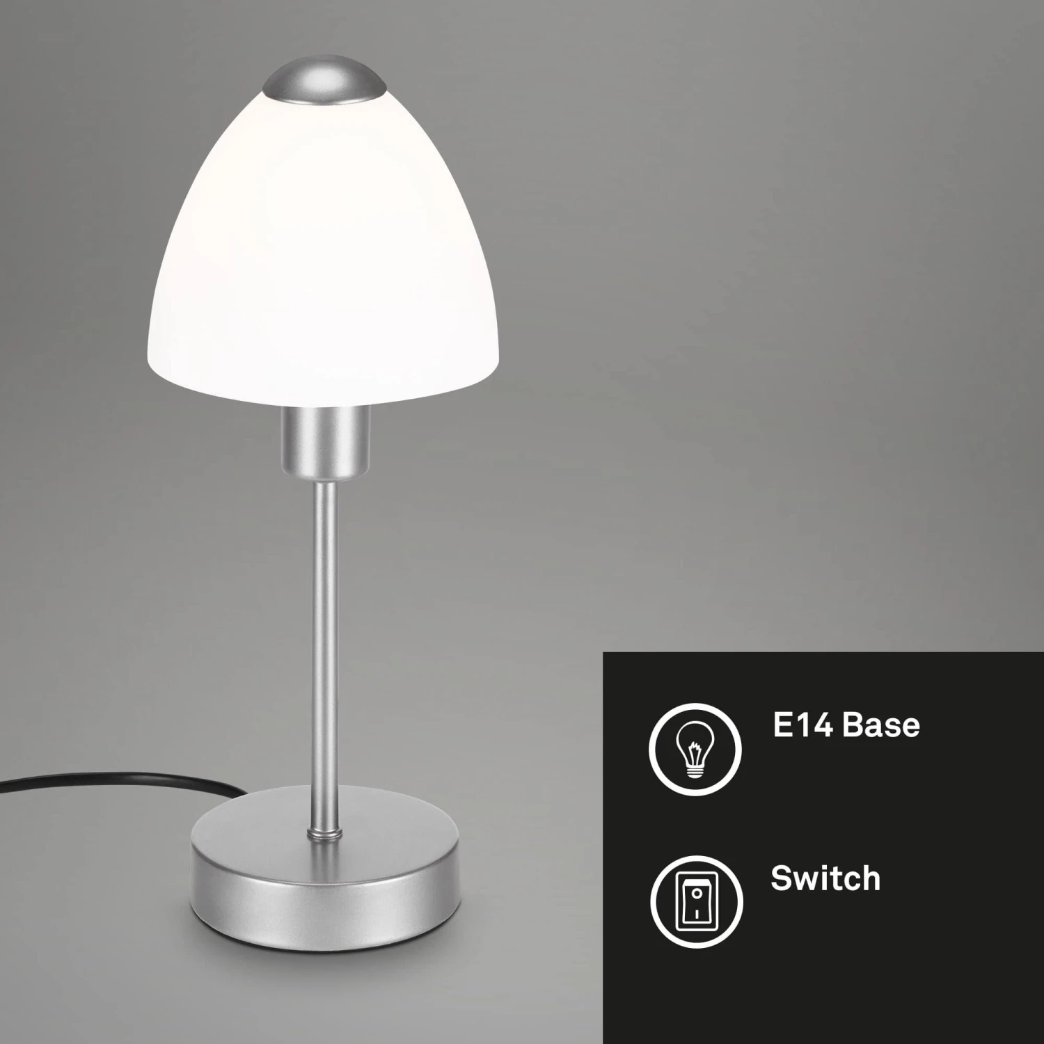 Tischleuchte, 32 Cm, Max. 25 W, Silber 2 Tischleuchte, 32 Cm, Max. 25 W, Silber – Bild 2