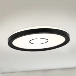 Slim LED Panel Ø 19 Cm 12W 1400lm Schwarz -Briloner Store free ultraflache led deckenleuchte weiss schwarz 1xled 37af0b9b58b0e2249e1db5506fb66259