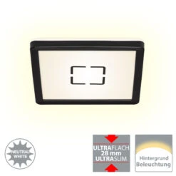 Slim LED Panel 19 Cm 12W 1400lm Schwarz 7 Slim LED Panel 19 Cm 12W 1400lm Schwarz -Briloner Store free ultraflache led deckenleuchte weiss schwarz led titelbild adb7e548b8a83aa30c66ef635aafe8ed