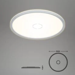 Slim LED Panel, Ø 42 Cm, 3000 LUMEN, 22 WATT, Silber -Briloner Store free ultraflache led deckenleuchte weiss silber led masszeichnung 5317f58f6bfeb9383d4691463d5b10bf