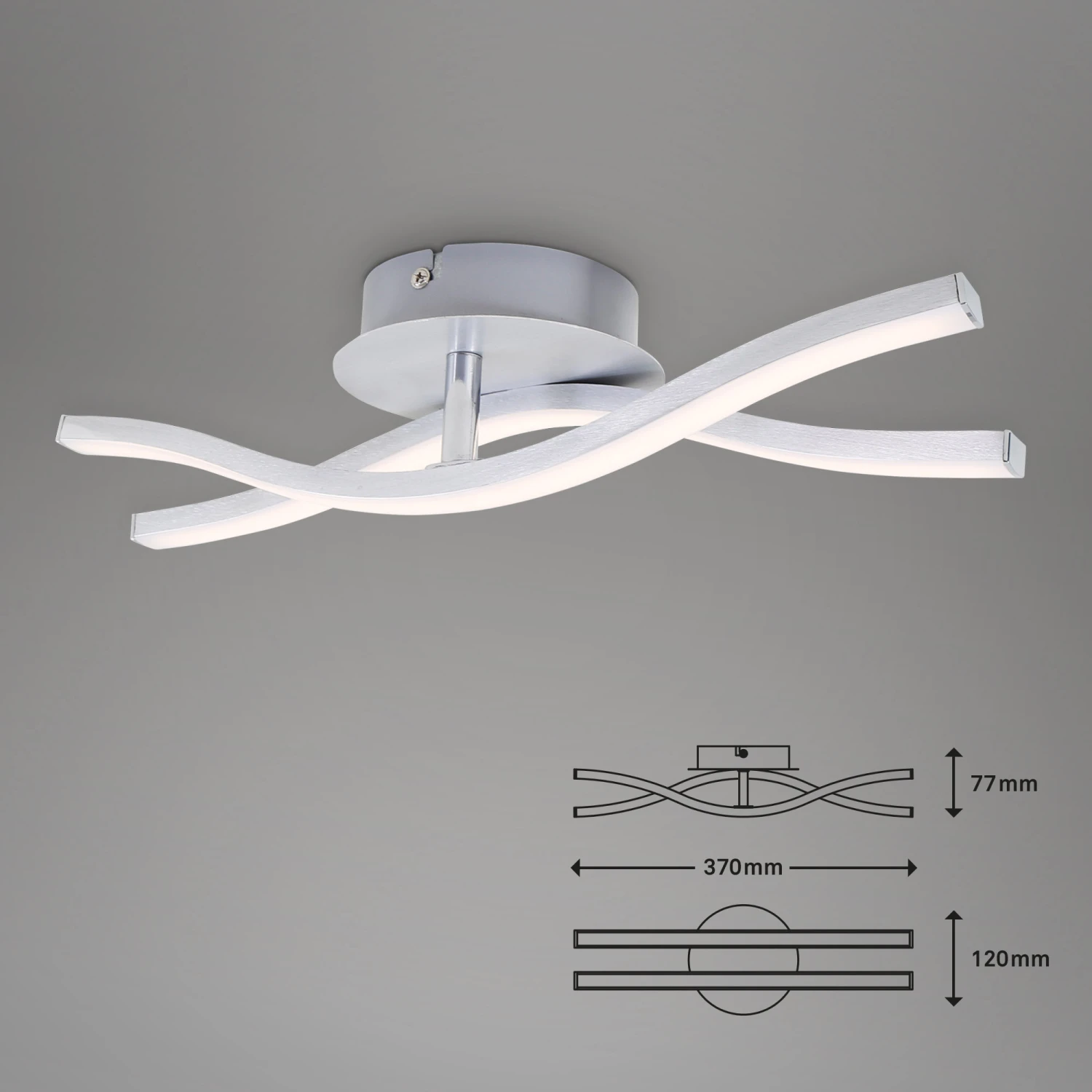 LED Wand- Und Deckenleuchte, 37 Cm, 12 W, Alu 4 LED Wand- Und Deckenleuchte, 37 Cm, 12 W, Alu – Bild 4