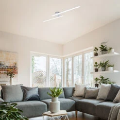 LED Deckenleuchte 78,2 Cm 2x18W 1400lm Aluminium -Briloner Store goled deckenleuchte aluminiumfarbig 2xled milieu2 1596938b83c07812d6399687c593f862