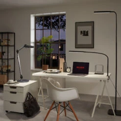 LED CCT Touch Stehleuchte 183 Cm 8W 600lm Schwarz -Briloner Store homeoffice cct led stehleuchte touch schwarz eb6a3177aba5016a7d213606f76159f6