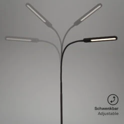 LED CCT Touch Stehleuchte 183 Cm 8W 600lm Schwarz -Briloner Store homeoffice cct led stehleuchte touch schwarz schwenkbarkeit f581c6c958433eb4891a24f3251c50f6