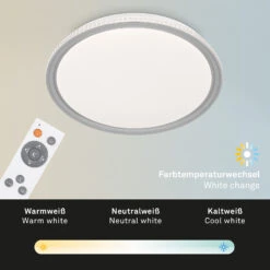 CCT RGB LED Deckenleuchte, Ø 50 Cm, 40 W, Grau -Briloner Store kristall cct rgb led deckenleuchte grau 1xled funktion 0166cb1657886ce24731caf3d0fdd25b