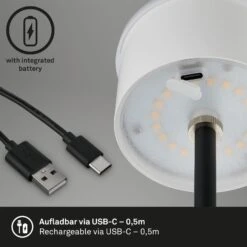 LED Akku-Tischleuchte 38 Cm 2,6W 280lm Antik-silber -Briloner Store led akku tischleuchte antik silber funktion2 a0106d3ae20836c16dfe811e50188c6b