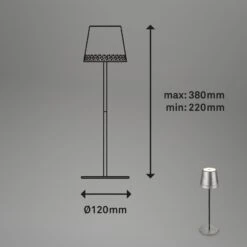 LED Akku-Tischleuchte 38 Cm 2,6W 280lm Antik-silber -Briloner Store led akku tischleuchte antik silber masse 10686091088b7cd30a14db6061b38fcc