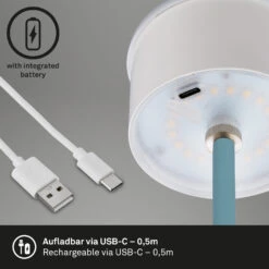 LED Akku-Tischleuchte 38 Cm 2,6W 280lm Taubenblau -Briloner Store led akku tischleuchte blau funktion3 2387e7d9a7ebd967b394d23192da66fb