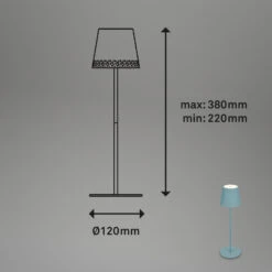 LED Akku-Tischleuchte 38 Cm 2,6W 280lm Taubenblau -Briloner Store led akku tischleuchte blau masse 5acf640f93665703714f78cf3220e677