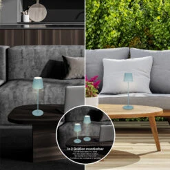 LED Akku-Tischleuchte 38 Cm 2,6W 280lm Taubenblau -Briloner Store led akku tischleuchte blau milieu 725ef3752918aad047cab918368a4c80