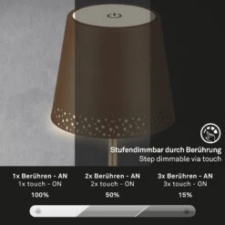 LED Akku-Tischleuchte 38 Cm 2,6W 280lm Braun 14 LED Akku-Tischleuchte 38 Cm 2,6W 280lm Braun -Briloner Store led akku tischleuchte braun funktion1 a42388aad10a014813fab27f0ea31e47