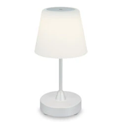 LED Akku Tischleuchte Ø12,5 Cm, LED-Modul, 3W, 350 Lm, Chrom-matt