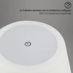 LED Akku Tischleuchte Ø12,5 Cm, LED-Modul, 3W, 350 Lm, Chrom-matt -Briloner Store led akku tischleuchte chrom matt 694e1f0a0cae0e8c8b3faabb12d4d848