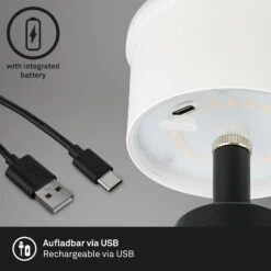 LED Akku-Tischleuchte Ø16,5 Cm 3,5W 400lm Schwarz -Briloner Store led akku tischleuchte schwarz funktion ccfc0fcd80f9dc826619122775cbca15