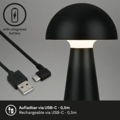 LED Akku-Tischleuchte 28 Cm 2,6W 300lm Schwarz 12 LED Akku-Tischleuchte 28 Cm 2,6W 300lm Schwarz -Briloner Store led akku tischleuchte schwarz funktion2 214bad2cefa440d1f47735cb1407c210