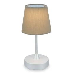 LED Akku Tischleuchte, Ø12,5 Cm, LED-Modul, 3W, 350 Lm, Taupe