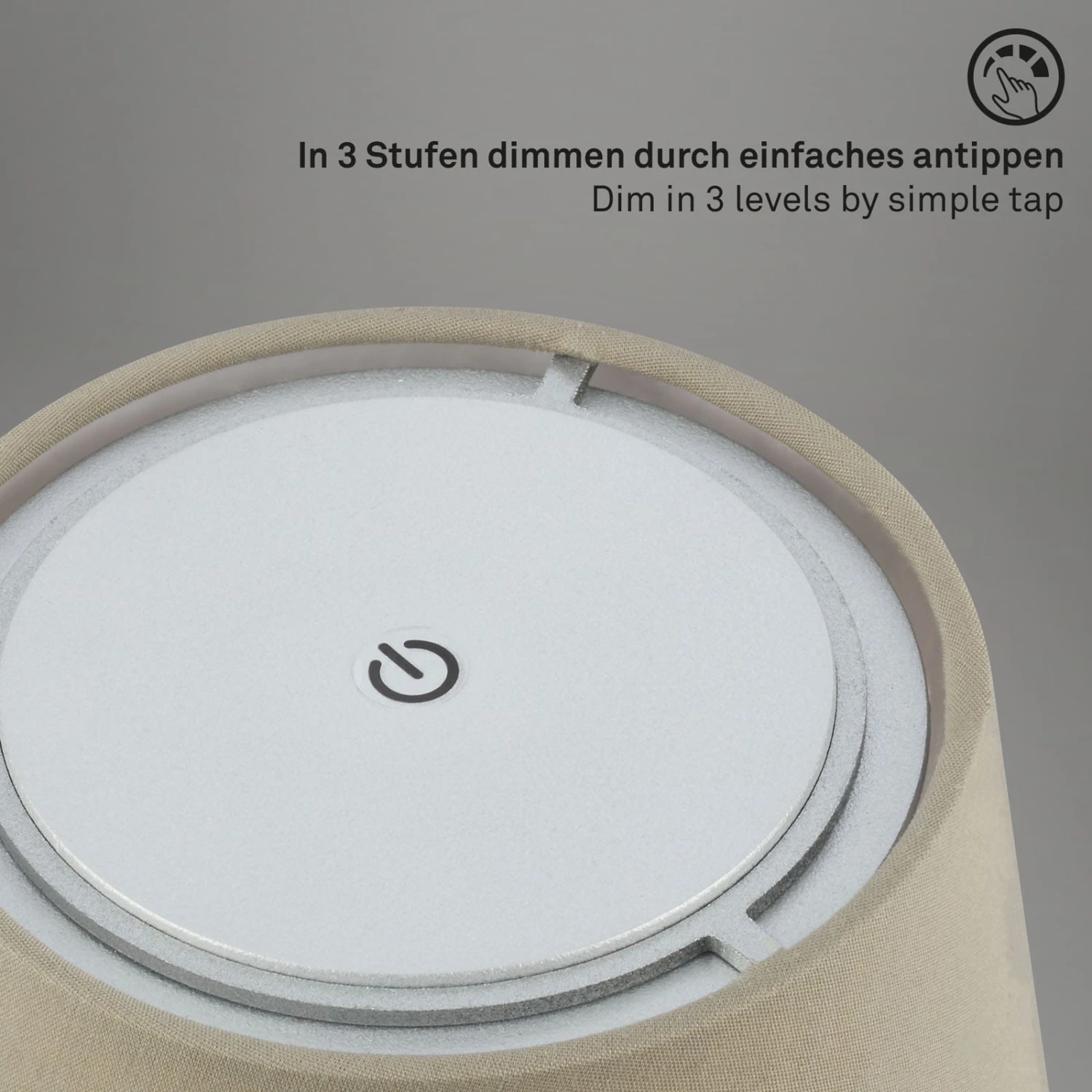 LED Akku Tischleuchte, Ø12,5 Cm, LED-Modul, 3W, 350 Lm, Taupe 4 LED Akku Tischleuchte, Ø12,5 Cm, LED-Modul, 3W, 350 Lm, Taupe – Bild 4