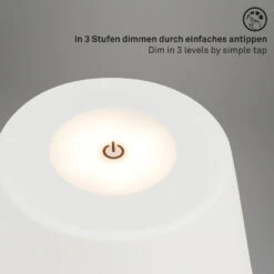 LED Akku-Tischleuchte Ø16,5 Cm 3,5W 400lm Weiß -Briloner Store led akku tischleuchte weiss detail 8027ca01b20b0e8c6350d9343f3a8f93
