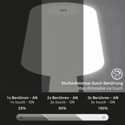 LED Akku-Tischleuchte Ø16,5 Cm 3,5W 400lm Weiß -Briloner Store led akku tischleuchte weiss funktion 4fdf453e39edba0f870ad07bec322584