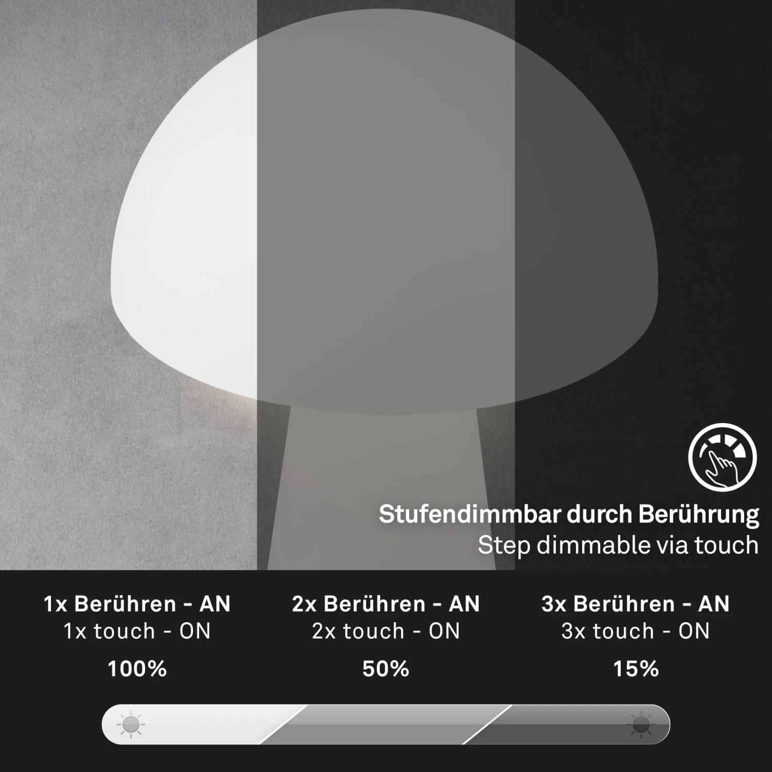 LED Akku-Tischleuchte 28 Cm 2,6W 300lm Weiß 6 LED Akku-Tischleuchte 28 Cm 2,6W 300lm Weiß – Bild 6