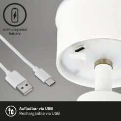 LED Akku-Tischleuchte Ø16,5 Cm 3,5W 400lm Weiß -Briloner Store led akku tischleuchte weiss funktion d6c8f89dbe024b21cb30e773af6b7e2c