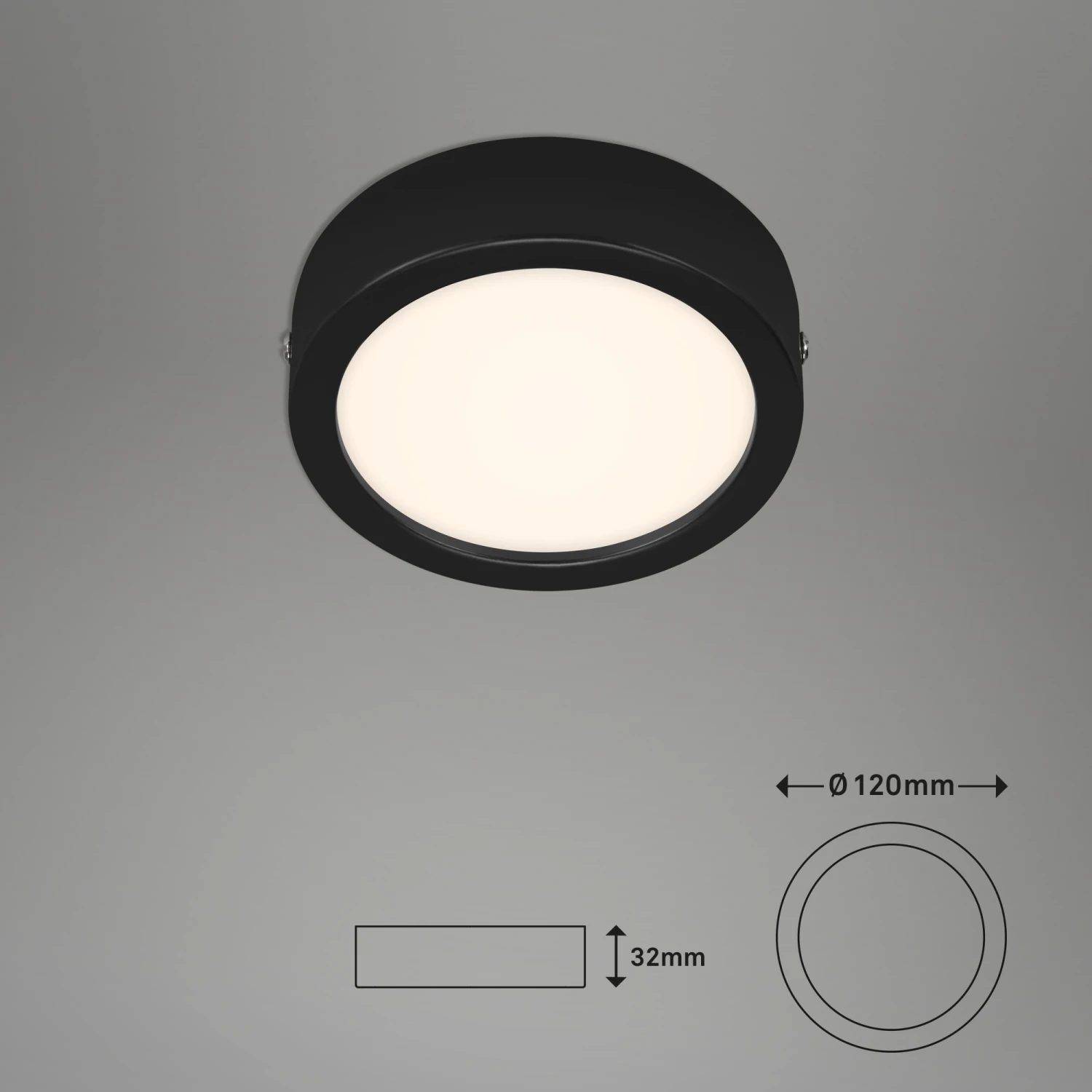 LED Deckenleuchte, Ø 12 Cm, 7 W, Schwarz 2 LED Deckenleuchte, Ø 12 Cm, 7 W, Schwarz – Bild 2