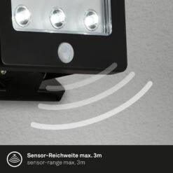 Sensor LED Außenleuchte 12 Cm 6x0,06W 7lm Schwarz -Briloner Store led aussenleuchte schwarz e55a66ba4d50a1431673beb05adb96c3