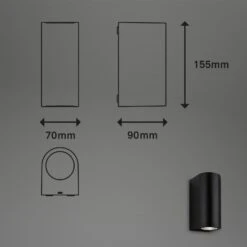 LED Außenleuchte, 15,5 Cm, 2x GU10, 4,7 W, Schwarz 8 LED Außenleuchte, 15,5 Cm, 2x GU10, 4,7 W, Schwarz -Briloner Store led aussenleuchte schwarz masszeichnung feb3279c0516e0e8e1f0ccefb18dc8d4