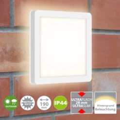 LED Außenleuchte 19 Cm 8W 1200lm Weiß -Briloner Store led aussenleuchte weiss d35b02480541d5aae2fce1f77942e6da