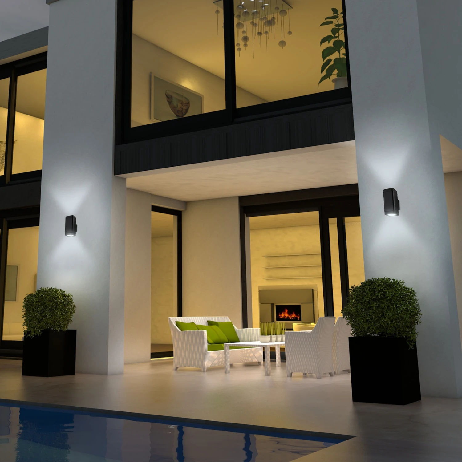 LED Außenwandleuchte. 15,5 Cm, 2x LED-Module, 8,5 W, 350 Lm, Schwarz 7 LED Außenwandleuchte. 15,5 Cm, 2x LED-Module, 8,5 W, 350 Lm, Schwarz – Bild 7