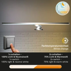 LED Bad-Spiegelleuchte, 60 Cm, LED-Platine, 8W, 780 Lm, Chrom -Briloner Store led bad spiegelleuchte chrom 1cb220b7ba0a4b977bd3201a3f7a2d7f