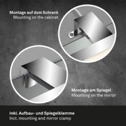 LED Bad-Spiegelleuchte, 60 Cm, LED-Platine, 8W, 780 Lm, Chrom -Briloner Store led bad spiegelleuchte chrom e941a78ac940a080536e2b5cf6dc47ee