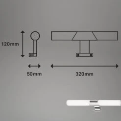 LED Bad-Spiegelleuchte, 47 Cm, LED-Modul, 12W, 1300 Lm, Chrom -Briloner Store led bad spiegelleuchte chrom masszeichnung 2fa173628c03fb9f2dee8ed6144ffa6c