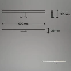 LED Bad-Spiegelleuchte, 60 Cm, LED-Platine, 8W, 780 Lm, Chrom -Briloner Store led bad spiegelleuchte chrom masszeichnung a807ad870a33460fd51b602aaa0bdb4f