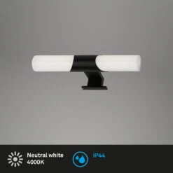 LED Bad-Spiegelleuchte, 32 Cm, LED-Modul, 7W, 800 Lm, Schwarz -Briloner Store led bad spiegelleuchte schwarz led 7 titelbild db8d0c40819634a16286487be5c8cb6d