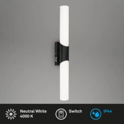 LED Wandleuchte 47 Cm 11W 1300lm Schwarz -Briloner Store led badleuchte schwarz led freisteller 1846cce16394efb1b7de83bda4376d81