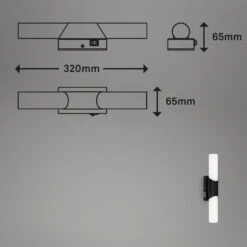 LED Wandleuchte 32 Cm 6,5W 700lm Schwarz -Briloner Store led badleuchte schwarz masszeichnung d2898902a368f70ff539de50b2d14153