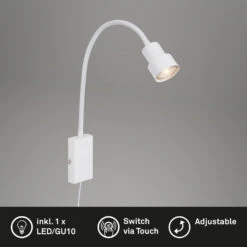 Touch Klemmlampe Steckerleuchte 69 Cm 1x GU10 5W 400lm Weiß -Briloner Store led bettleuchte weiss led4 titelbild c3531b4a14b3cb7cc8749406e0c1dd9a
