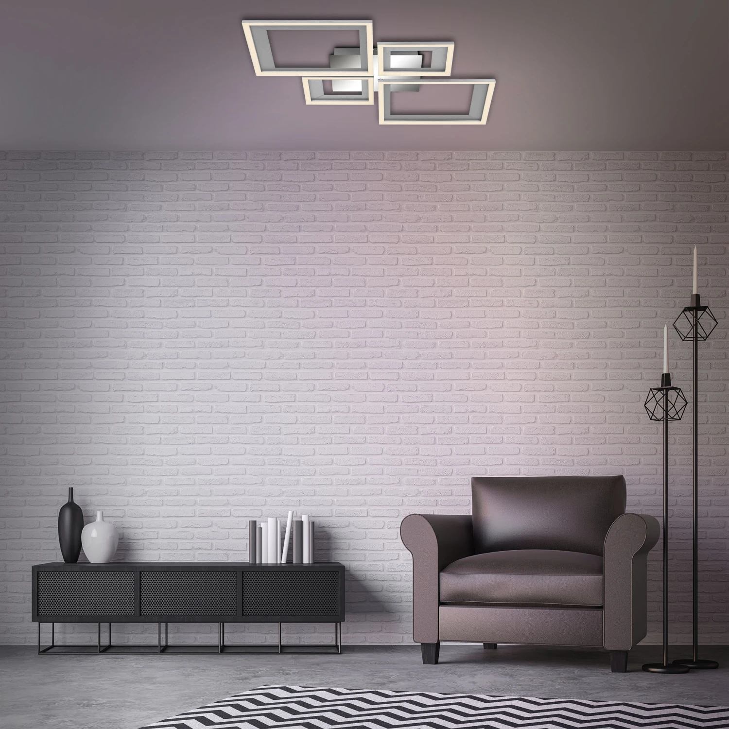 LED Deckenleuchte, 53 Cm, LED-Platine, 24 W, 120 Lm, Alu-chrom 6 LED Deckenleuchte, 53 Cm, LED-Platine, 24 W, 120 Lm, Alu-chrom – Bild 6