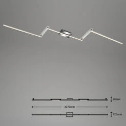 LED Deckenleuchte, 227,2 Cm, 24 W, Alu-Chrom -Briloner Store led deckenleuchte aluchrom led masszeichnung 190bfec8e324eb7c1f7d01120f6e435f
