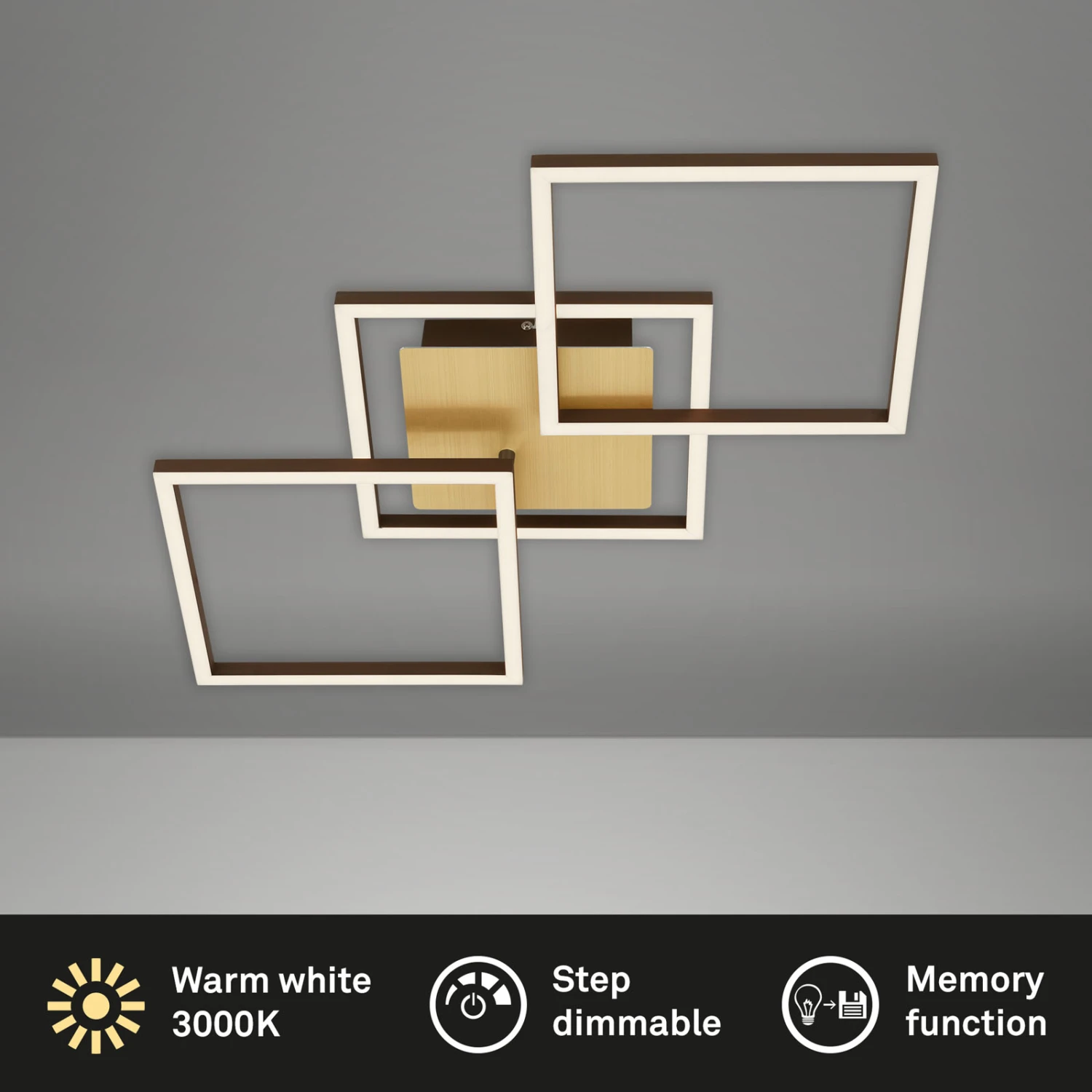 LED Deckenleuchte, 76,3 Cm, LED-Platine, 30 W, 1300 Lm, Gold 2 LED Deckenleuchte, 76,3 Cm, LED-Platine, 30 W, 1300 Lm, Gold – Bild 2