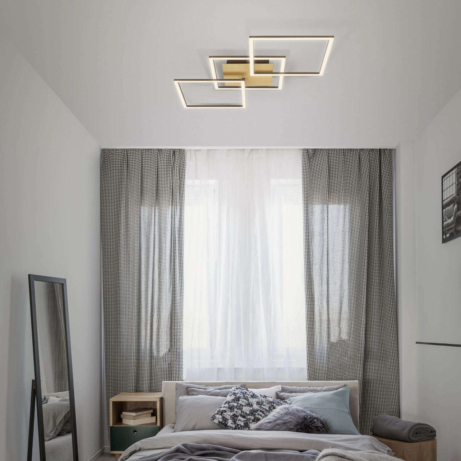 LED Deckenleuchte, 76,3 Cm, LED-Platine, 30 W, 1300 Lm, Gold 5 LED Deckenleuchte, 76,3 Cm, LED-Platine, 30 W, 1300 Lm, Gold – Bild 5