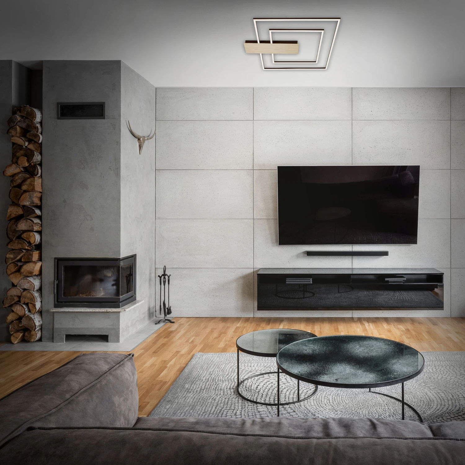 LED Deckenleuchte, 57 Cm, 25 W, 3000 Lm, Gold-Braun 2 LED Deckenleuchte, 57 Cm, 25 W, 3000 Lm, Gold-Braun – Bild 2